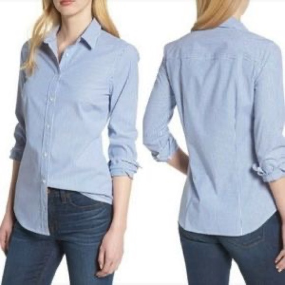 J. CREW Long-Sleeve Stretch Perfect Shirt, Size M - Picture 6 of 11